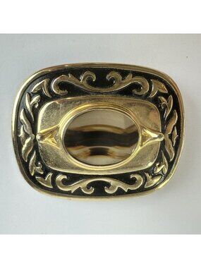 Gold Tone Belt Buckle with Stone